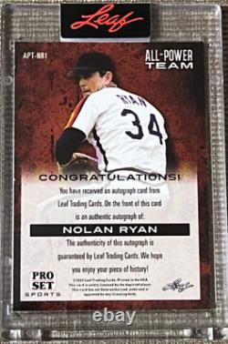 12022 Leaf Pro Set Sports Nolan Ryan ORANGE All-Power Team Auto #2/7 HOF Astro