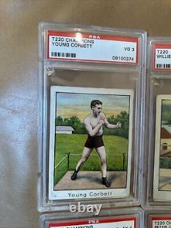 1910 T220 Boxing Partial Set Lot ALL PSA Graded 10 Cards Jack Dempsey Corbett