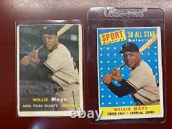 1957 Topps #10 Willie Mays AND 1958 #486 Willie Mays All star