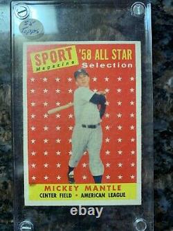 1958 TOPPS #487 MICKEY MANTLE ALL STAR VINTAGE BASEBALL CARD HOF @Cpeedlimit