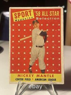 1958 Topps #487 Mickey Mantle All-star No Creases