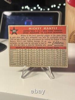1958 Topps #487 Mickey Mantle All-star No Creases