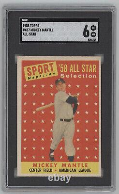 1958 Topps All-Star Mickey Mantle #487 SGC 6