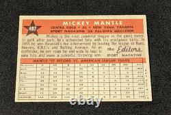 1958 Topps All-Star Mickey Mantle Baseball Card #487 Not Graded