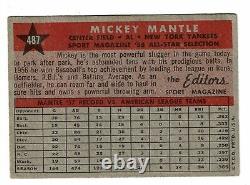 1958 topps # 487 baseball card MICKEY MANTLE ALL-STAR NEAR MINT