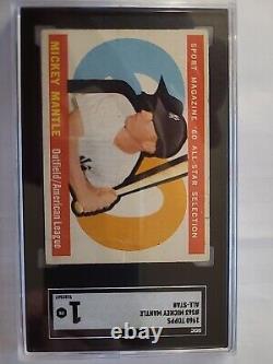 1960 topps 563 Mickey Mantle All Star SGC 1 great eye appeal