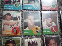 1963 Topps Mickey Mantle Lot Yankees Team Set ALL PICD INCL! 100% Authentic