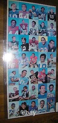 1970 Topps Super Football Set Uncut Sheet, Namath, Simpson, Complete, All 35 Cards