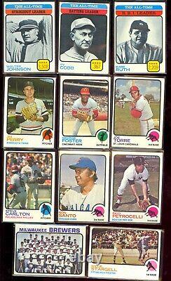 1973 Topps Baseball Starter Set Lot 515 cards-All Different 390 VG/EX +125 G/VG