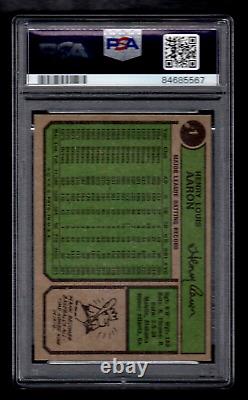 1974 TOPPS #1 HANK AARON All-Time Home Run King PSA 8 NM-MT HIGH END