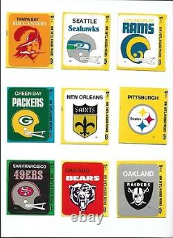 1977 NFL Fleer Sticker Complete Set (65) with All Nine (9) Blue Parallels Mint