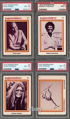 1979 Super Sisters Cards Complete Set (1-72) with 24 PSA Graded ALL 8s and 9s