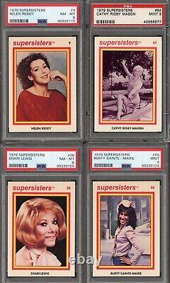 1979 Super Sisters Cards Complete Set (1-72) with 24 PSA Graded ALL 8s and 9s