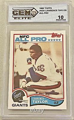 1982 TOPPS #434 ALL-PRO LAWRENCE TAYLOR RC Rookie Card GEM ELITE 10 PRISTINE
