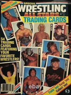 1985 Wrestling All Stars Magazine with Trading Cards Hogan Flair Piper Rhodes