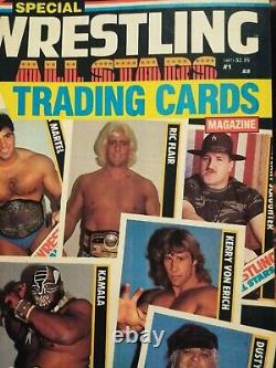 1985 Wrestling All Stars Magazine with Trading Cards Hogan Flair Piper Rhodes