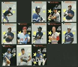 1987 Fleer Baseball All-stars Miscut Complete Set (11) Plus Variation (12 Cards)
