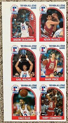 1989 NBA Hoops All-Star Game 4 Uncut Sheets Basketball Card Set-Michael Jordan