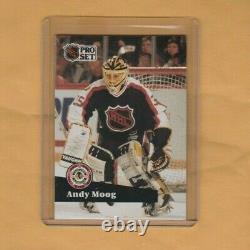 1991-92 Pro Set Error Card #299 Andy Moog All-star #97 Tomas Sandstrom On Back