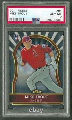 2011 Topps Finest Complete Baseball Set All Sleeved with MIKE TROUT PSA 10
