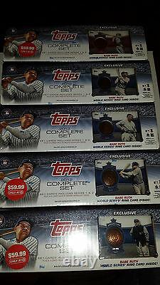 2012 12 Topps Factory Sealed Baseball Complete Set ALL 5 Babe Ruth Ring Card