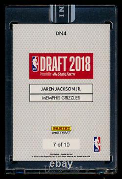 2018 Panini Instant Jaren Jackson Jr Rc First Nba Card Green /10 All 10 Set 1/1