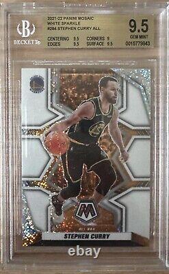 2021-22 Panini Mosaic All NBA #284 Stephen Curry White Sparkle BGS 9.5