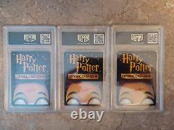 3 2001 TCG Harry Potter Base Set Cards All GMA Gem-MT 10