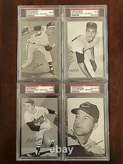 Complete1962 Exhibit Rare RED Stat Back Set ALL 32 Cards PSA Aaron Mantle Mays+