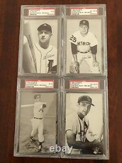 Complete1962 Exhibit Rare RED Stat Back Set ALL 32 Cards PSA Aaron Mantle Mays+