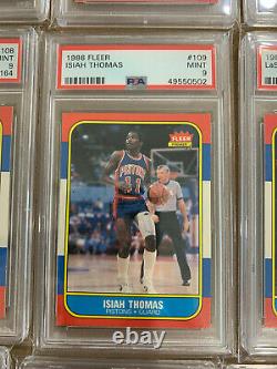 Complete 1986 Fleer Basketball Set With Stickers All PSA 9 New Labels New Slabs