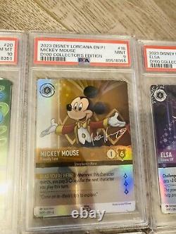 Disney Lorcana D100 Collection Set All PSA Graded x6 Cards
