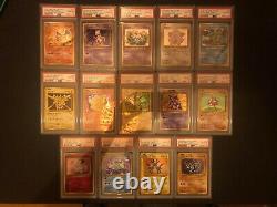 Full Holo, First Edition Set, All PSA 10 pokemon cards charizard mewtwo mew