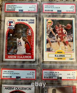 Hakeem Olajuwon lot of (8)Graded PSA 1989 Hoops & All Star PSA 10 Low Pop Cards