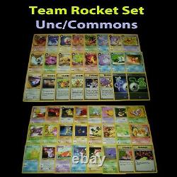 LP/NM (Unlimited) COMPLETE Pokemon TEAM ROCKET 48-Card All UNCOMMON/COMMON Set