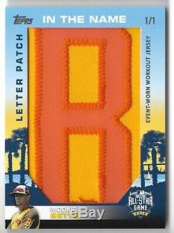Mookie Betts 2017 Topps Mlb All-star Game Workout Worn Jersey Letter Patch #1/1