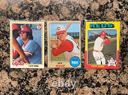 Pete Rose All-time Hit Leader Lot Of #3 Topps Cards