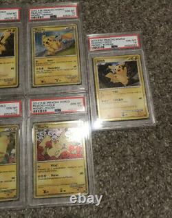 Psa 10 Gem Mint Pikachu World Holo Set Complete Pokemon (10 Cards) All Languages