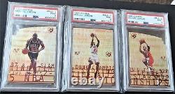 RARE Michael Jordan = (ALL PSA-9!) 1997-98 UD3/MJ3, 3-Card SP Die-Cut Set