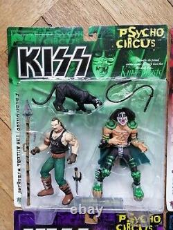 SET OF 4 KISS PSYCHO CIRCUS FIGURES, McFARLANE TOYS 1998, ALL MINT ON CARD