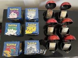 Set Of All 1999 Pokemon 24k Gold Plated Cards In Poke Ball withOriginal Boxes