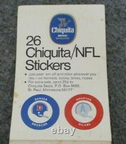 Unused Chiquita NFL 1970-71 Helment Team All 26 Stickers Complete Set C Info