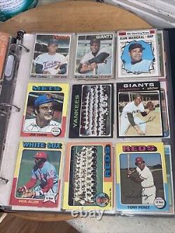 Vintage 1960's 70's HOF ALL STAR Baseball Card Collection in Binder, 36 Cards