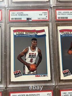 Vintage 1991 DREAM TEAM USA BASKETBALL NBA HOOPS CARDS Complete Set PSA