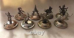 Vintage Sterling Silver Thailand Siam Place Card Holders Set Of 8 All Different