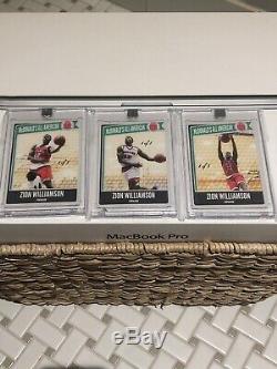 Zion Williamson One Of One 1/1 McDonalds All American Set (3) Cards Green Set