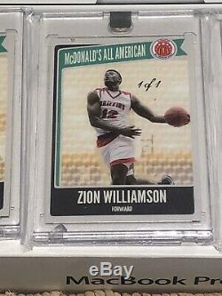 Zion Williamson One Of One 1/1 McDonalds All American Set (3) Cards Green Set