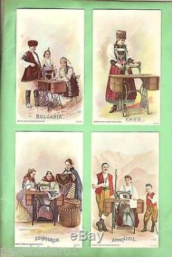 #d18. Set Of 1894 Singer Sewing Machine Costume Of All Nations Cards